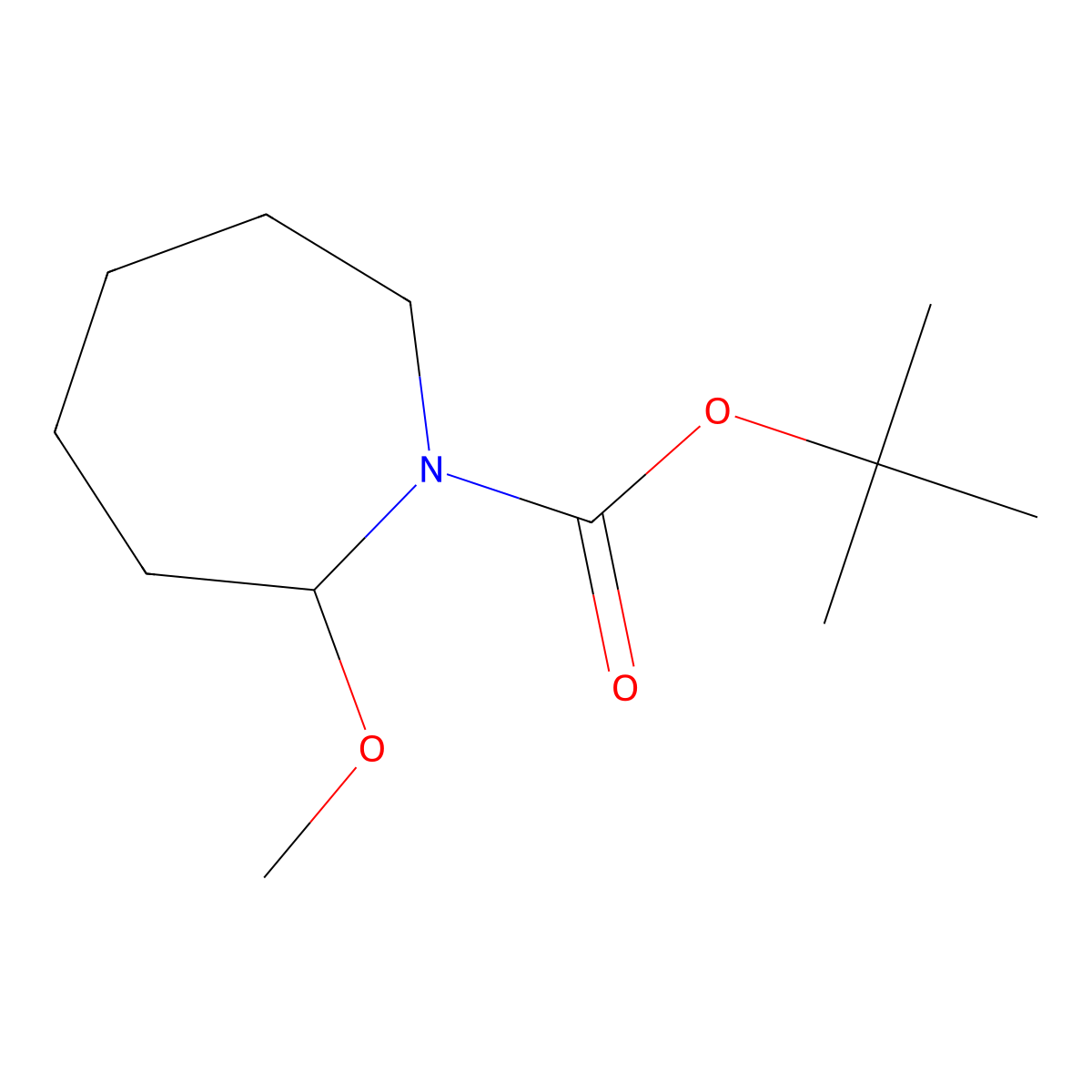 1H-Azepine-1-carboxylic acid, hexahydro-2-methoxy-, 1,1-dimethylethyl ester molecular structure, CAS 1257080-99-1