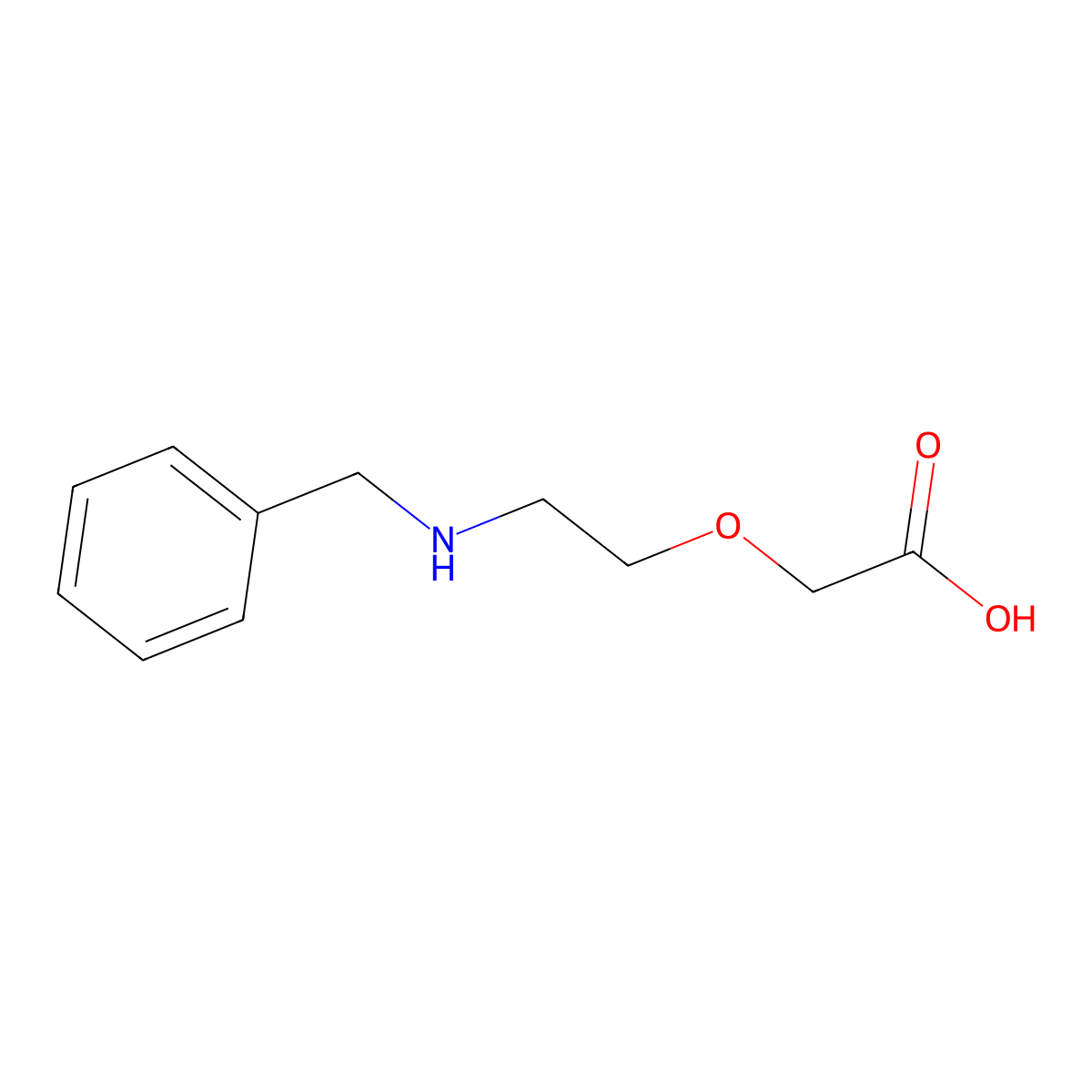 (2-Benzylamino-ethoxy)-acetic acid molecular structure, CAS 1257081-00-7