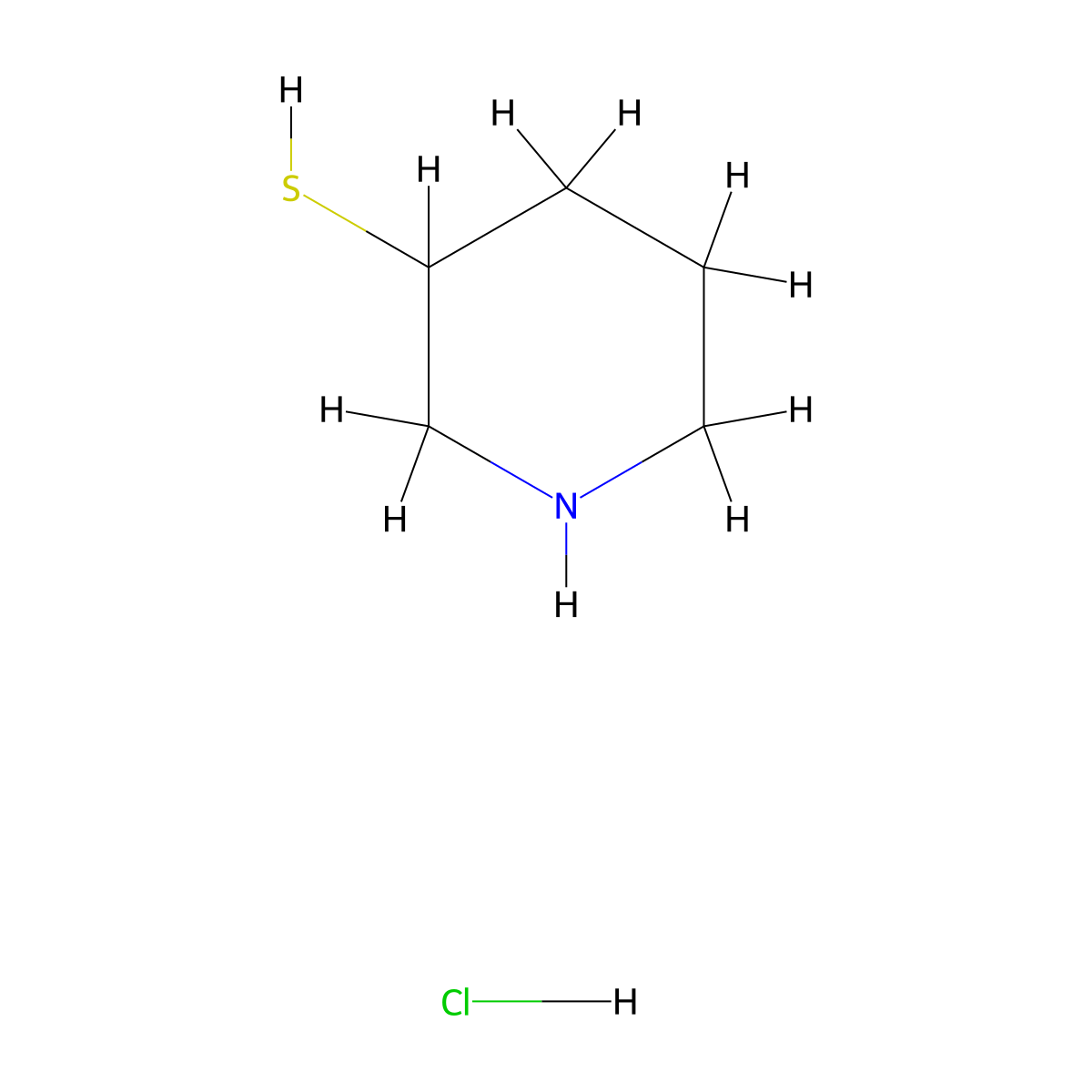 Piperidine-3-thiol hydrochloride molecular structure, CAS 1257081-01-8