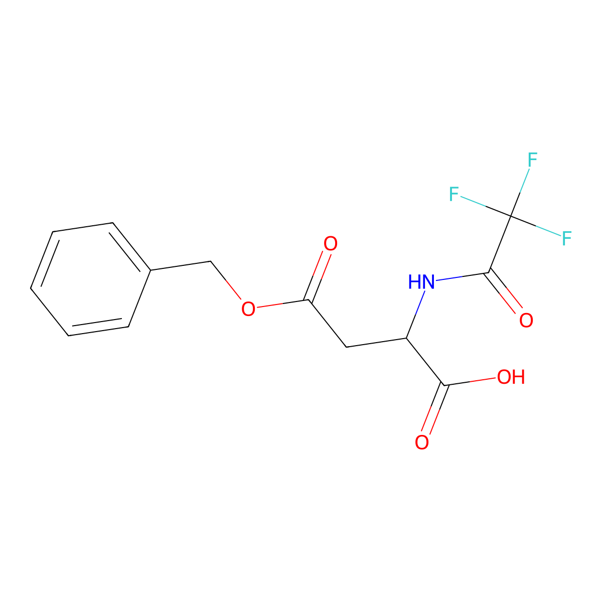 (2S)-4-(benzyloxy)-4-oxo-2-(trifluoroacetamido)butanoic acid molecular structure, CAS 125709-80-0