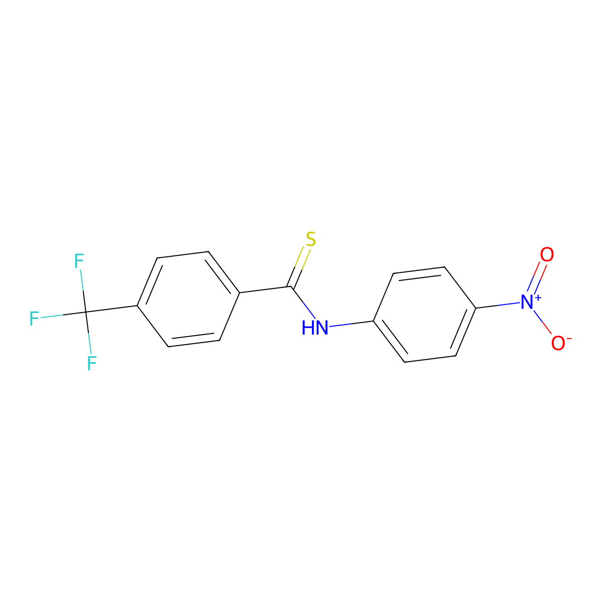 N-(4-Nitrophenyl)-4-(trifluoromethyl)benzothioamide molecular structure, CAS 1257095-46-7