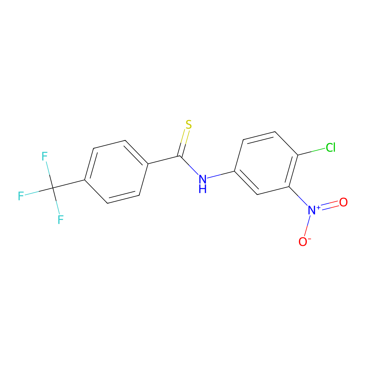 N-(4-Chloro-3-nitrophenyl)-4-(trifluoromethyl)benzothioamide molecular structure, CAS 1257095-61-6