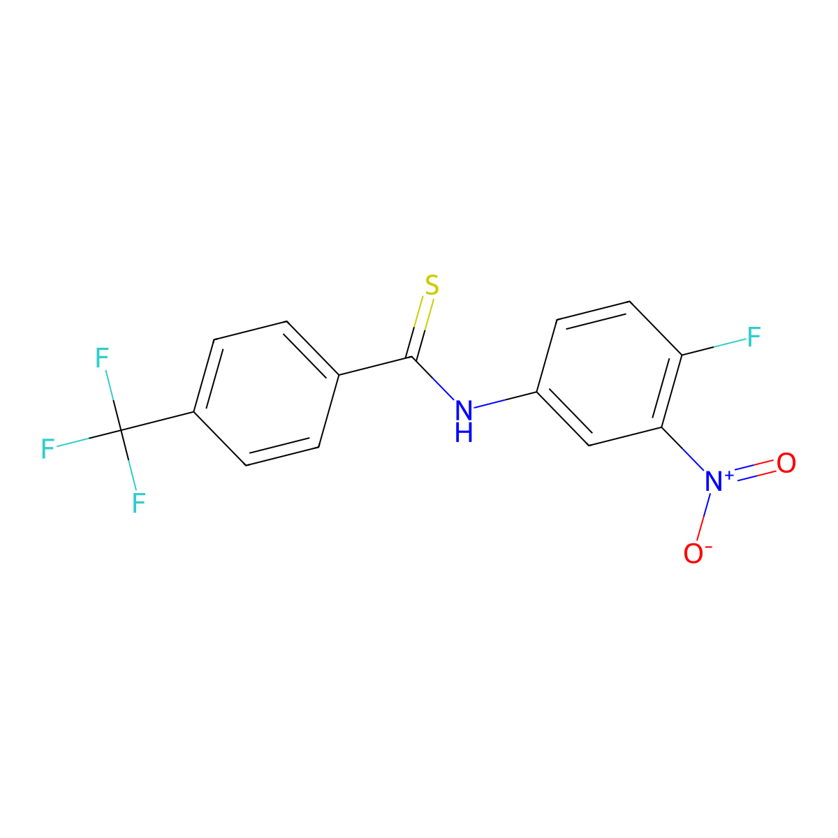 N-(4-Fluoro-3-nitrophenyl)-4-(trifluoromethyl)benzothioamide molecular structure, CAS 1257095-76-3