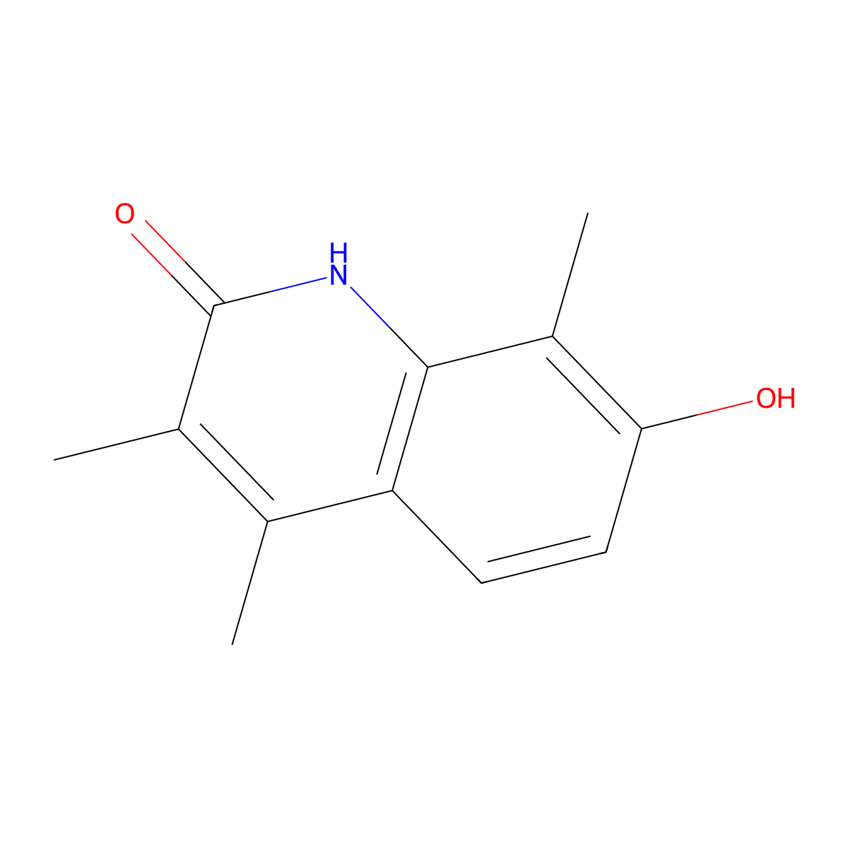 7-Hydroxy-3,4,8-trimethyl-1,2-dihydroquinolin-2-one molecular structure, CAS 125710-05-6