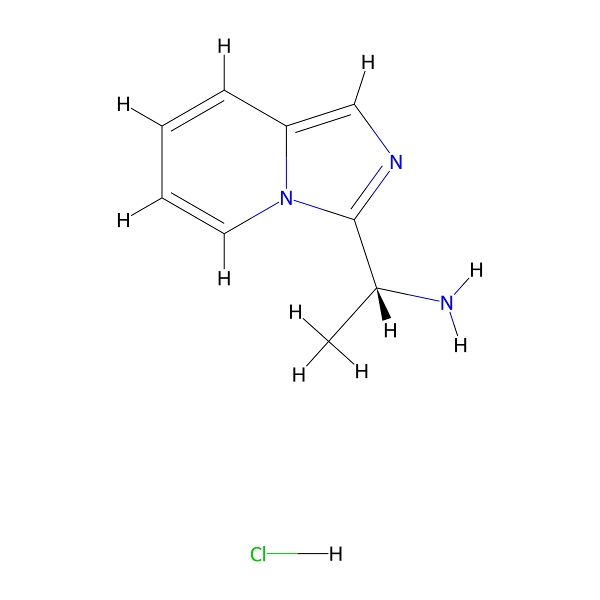 (r)-1-Imidazo[1,5-a]pyridin-3-yl-ethylamine hydrochloride molecular structure, CAS 1257106-43-6
