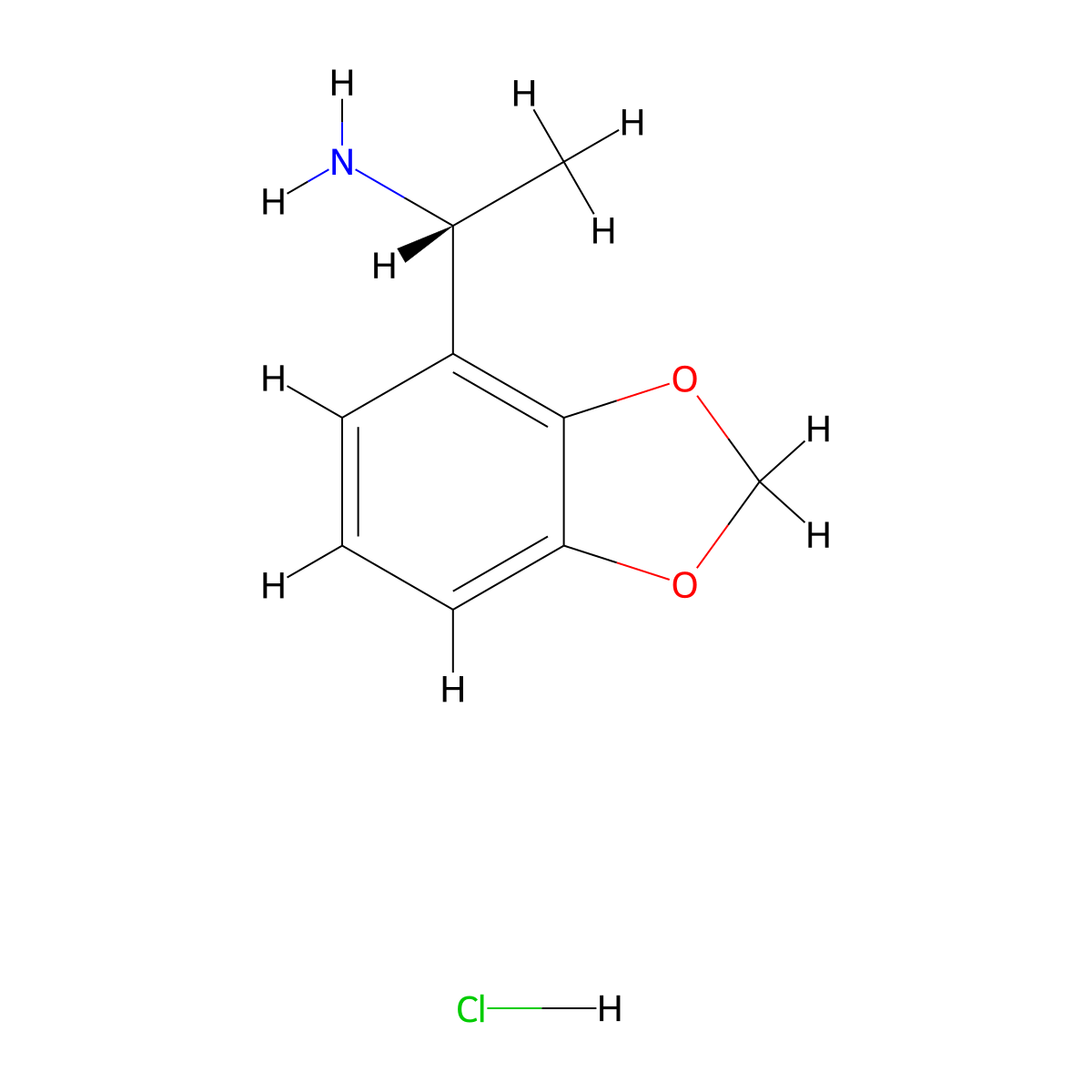 (1R)-1-(1,3-dioxaindan-4-yl)ethan-1-amine hydrochloride molecular structure, CAS 1257106-62-9