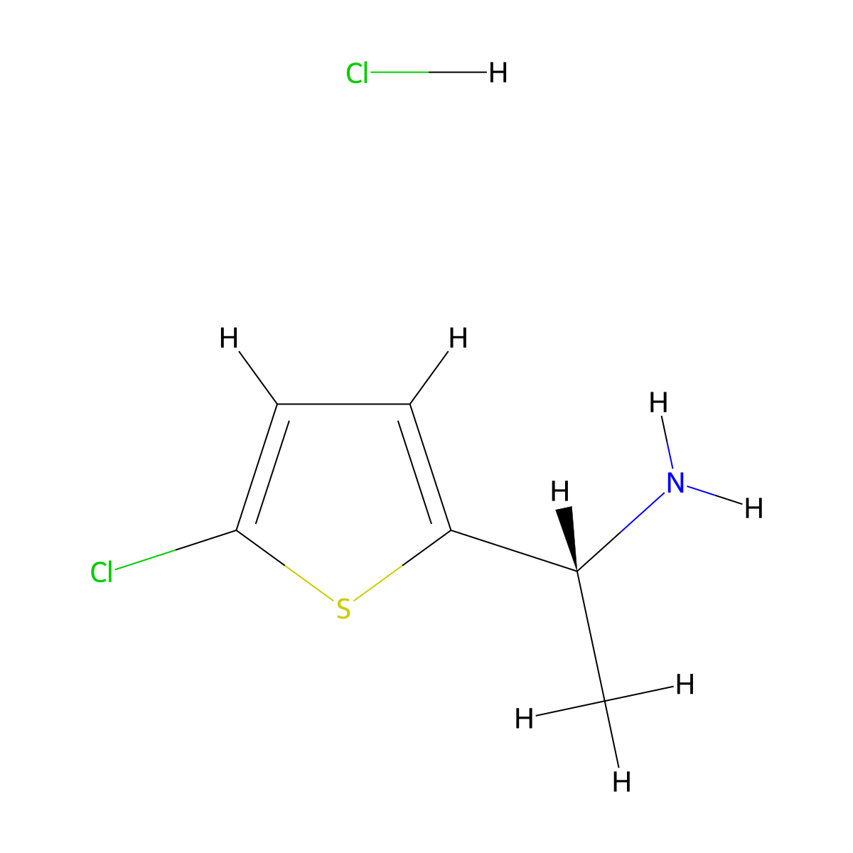 (1R)-1-(5-chlorothiophen-2-yl)ethan-1-amine hydrochloride molecular structure, CAS 1257106-67-4