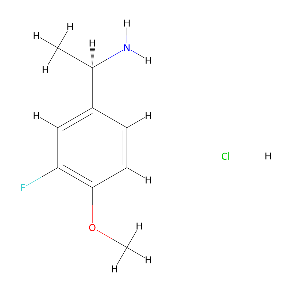 (R)-1-(3-Fluoro-4-methoxyphenyl)ethanamine hydrochloride molecular structure, CAS 1257106-70-9