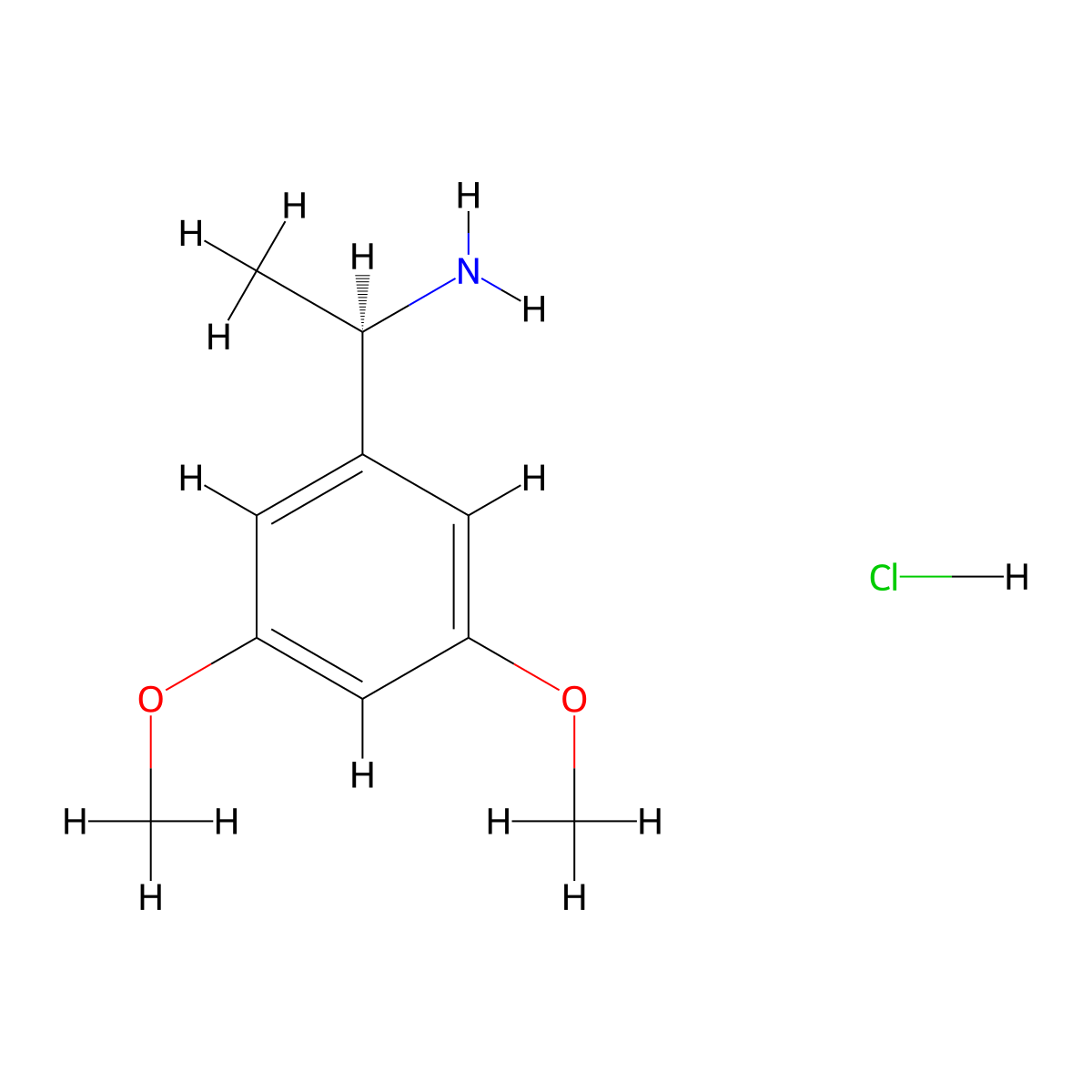 (R)-1-(3,5-Dimethoxyphenyl)ethanamine hydrochloride molecular structure, CAS 1257106-72-1