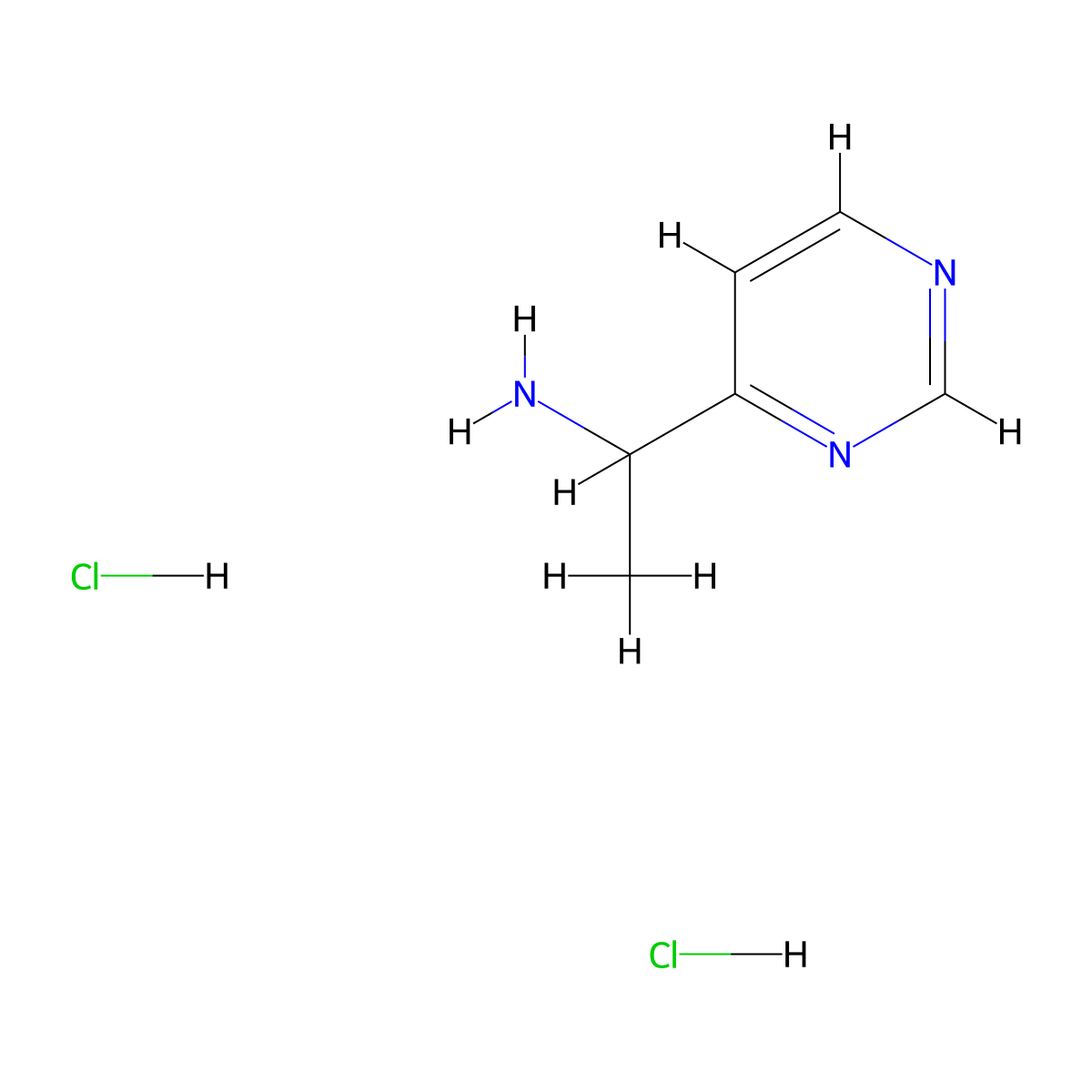 1-(Pyrimidin-4-yl)ethan-1-amine dihydrochloride molecular structure, CAS 1257106-74-3