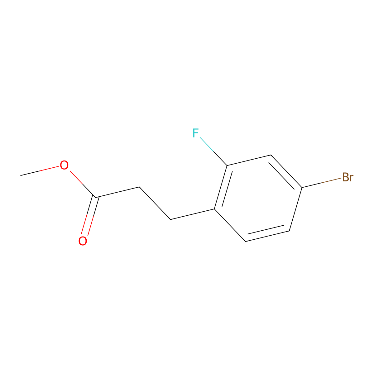 Methyl 3-(4-bromo-2-fluorophenyl)propanoate molecular structure, CAS 1257107-61-1