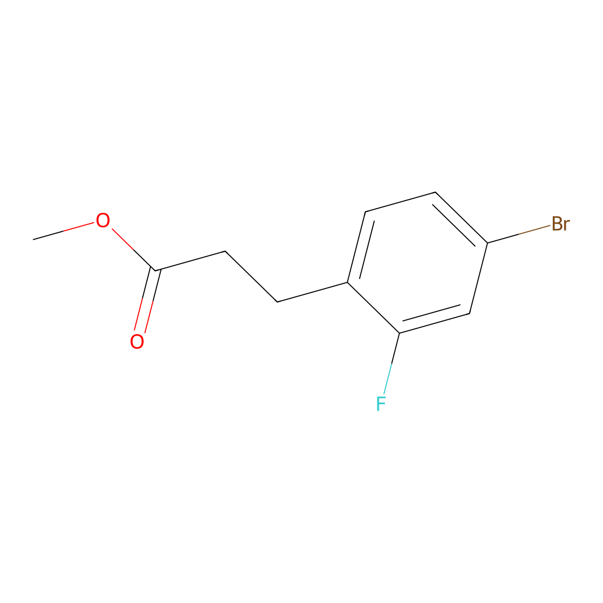 Methyl 3-(4-bromo-2-fluorophenyl)propanoate molecular structure, CAS 1257107-61-1