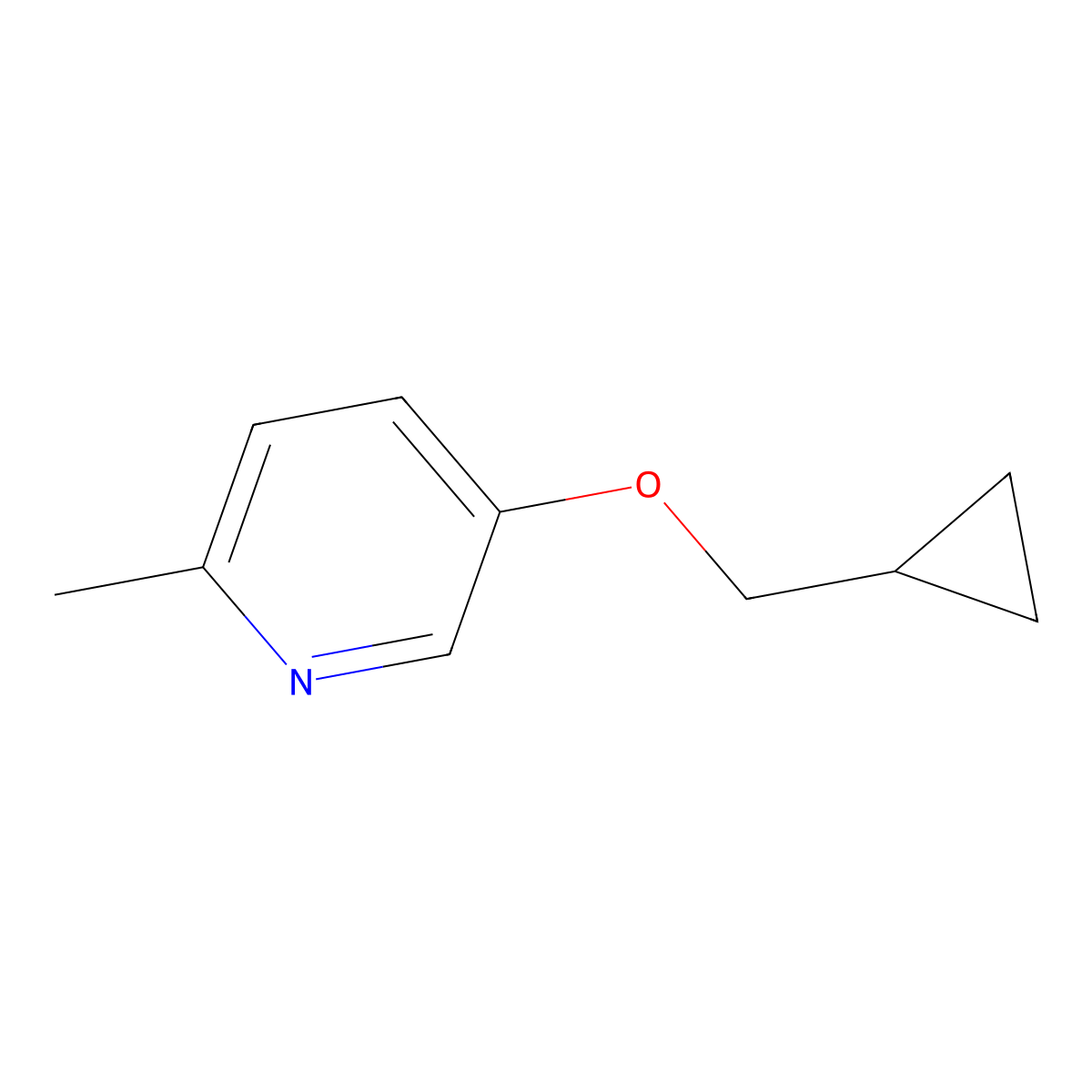 5-(Cyclopropylmethoxy)-2-methylpyridine molecular structure, CAS 1257119-24-6
