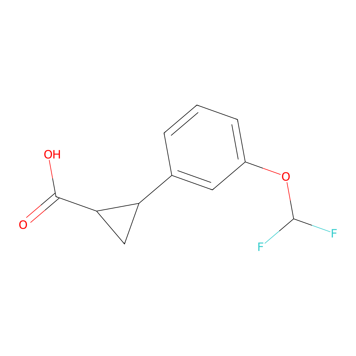trans-2-(3-(Difluoromethoxy)phenyl)cyclopropane-1-carboxylic acid molecular structure, CAS 1257121-09-7
