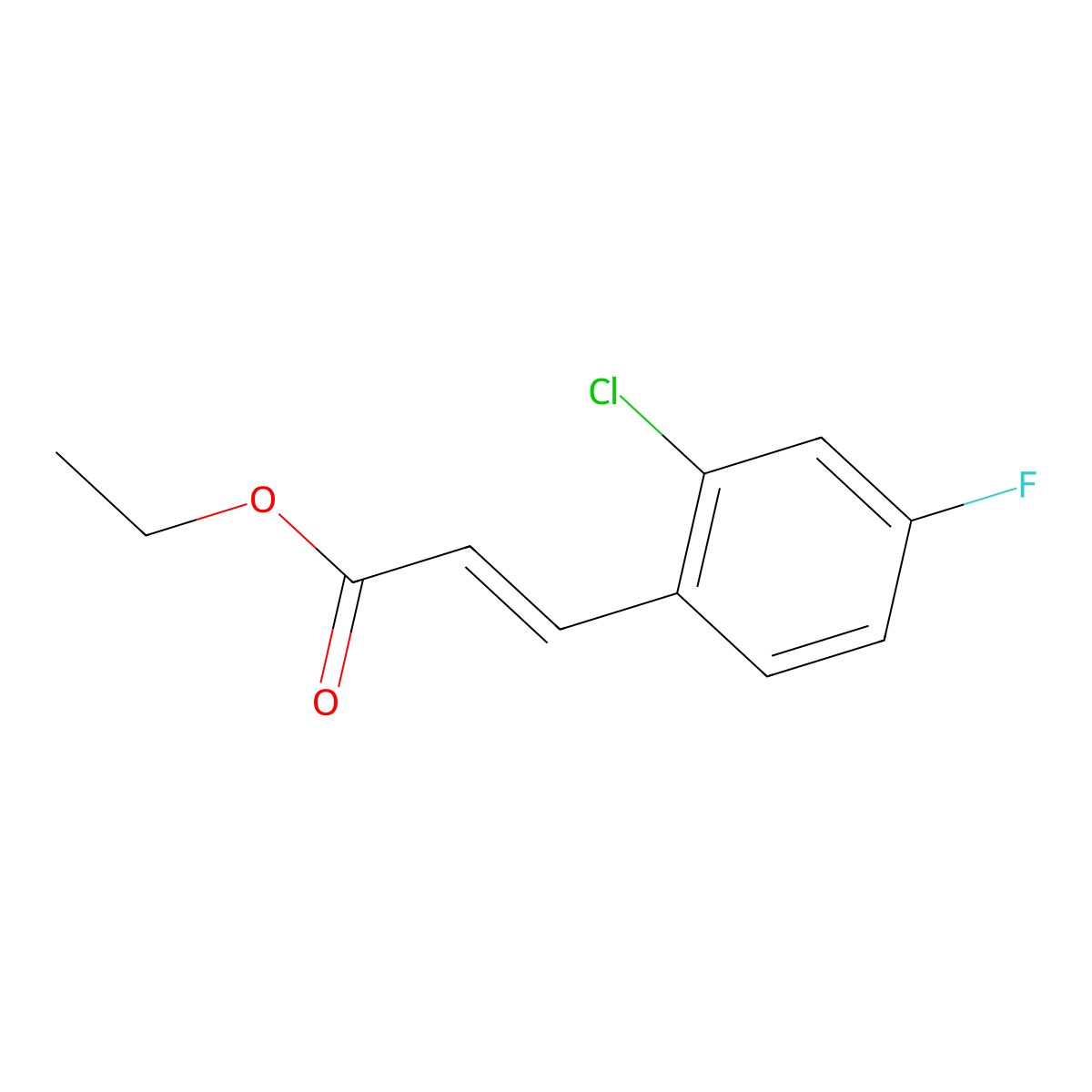 (e)-Ethyl 3-(2-chloro-4-fluorophenyl)acrylate molecular structure, CAS 1257121-64-4