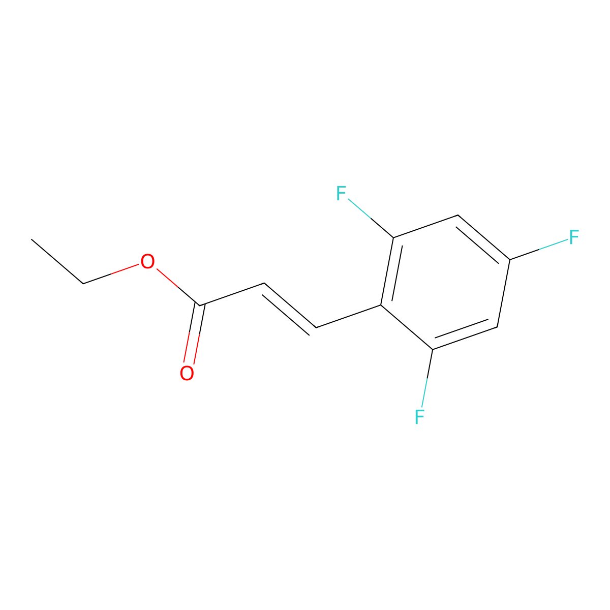 3-(2,4,6-Trifluoro-phenyl)-acrylic acid ethyl ester molecular structure, CAS 1257121-73-5