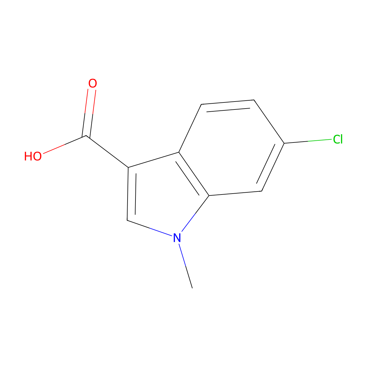 6-Chloro-1-methyl-1H-indole-3-carboxylic acid molecular structure, CAS 1257122-37-4