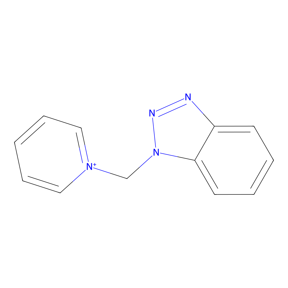 1-((1H-Benzotriazol-L-yl)methyl)pyridinium molecular structure, CAS 125713-96-4