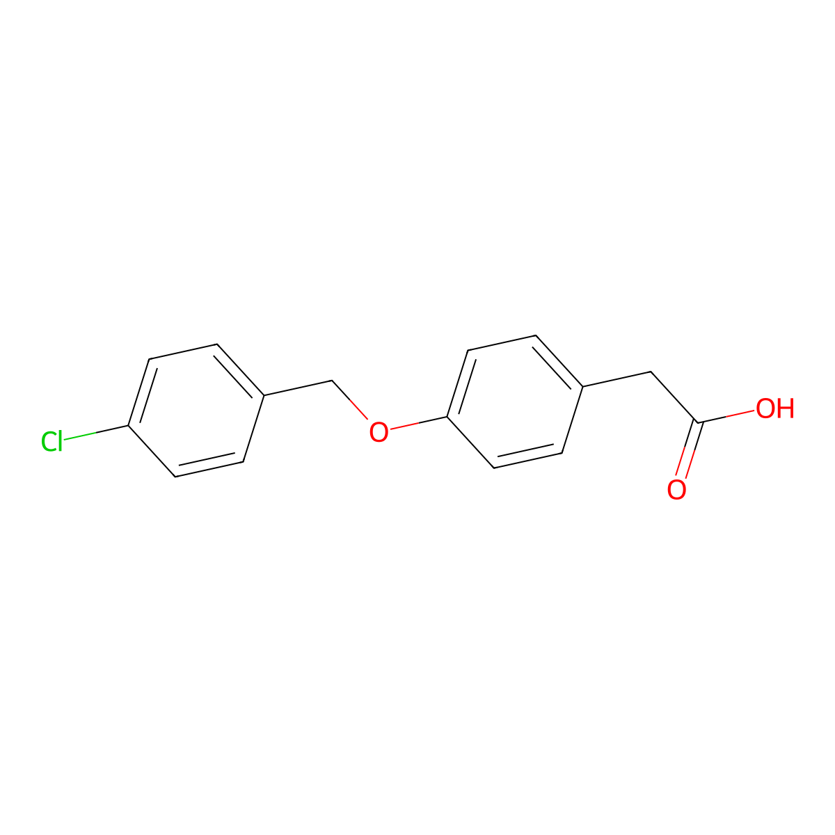 2-{4-[(4-Chlorophenyl)methoxy]phenyl}acetic acid molecular structure, CAS 125721-51-9
