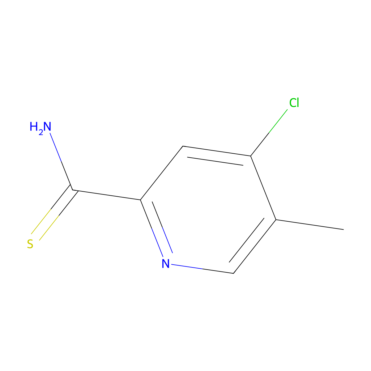 4-Chloro-5-methylpyridine-2-carbothioamide molecular structure, CAS 1257211-15-6