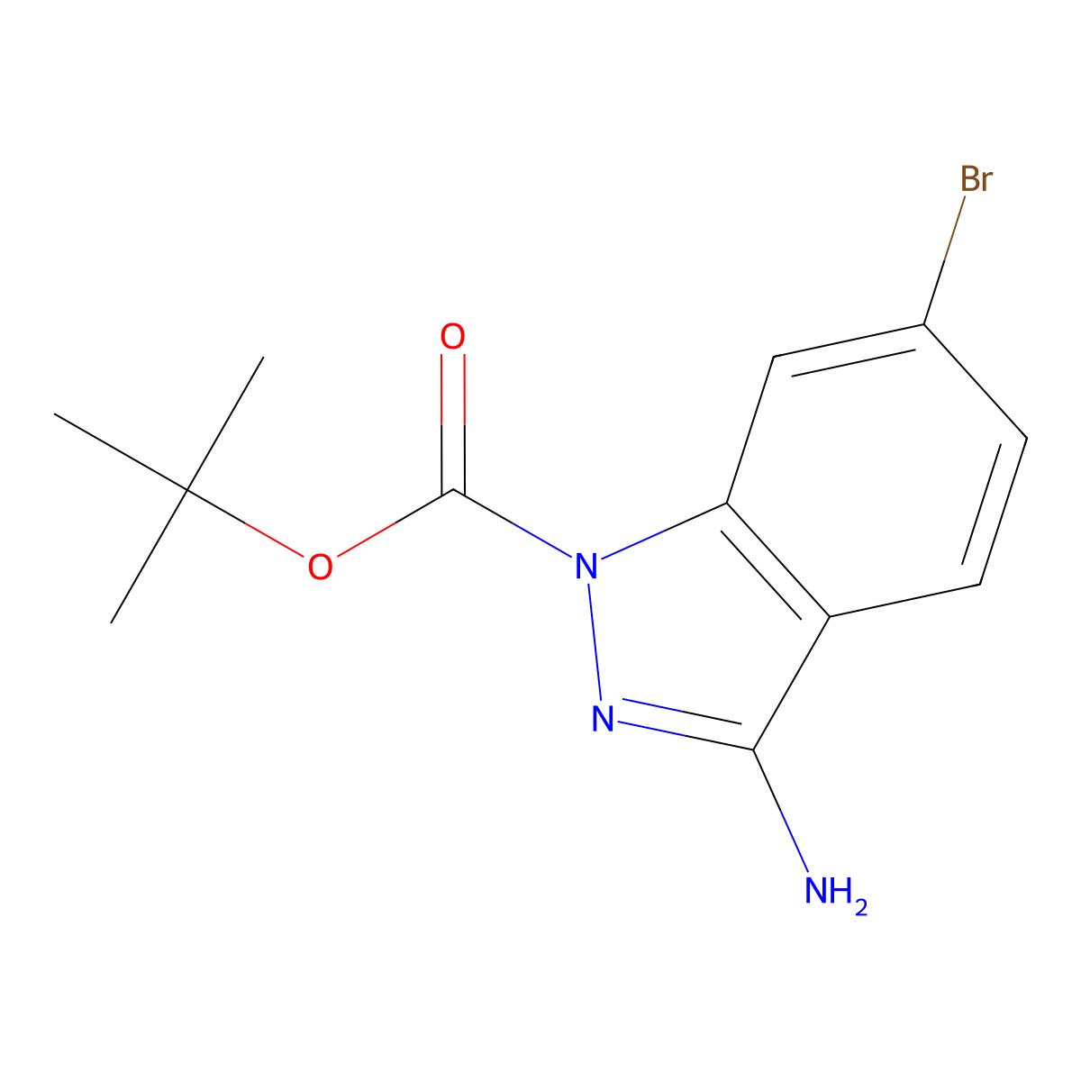 tert-butyl 3-amino-6-bromo-1H-indazole-1-carboxylate molecular structure, CAS 1257211-58-7