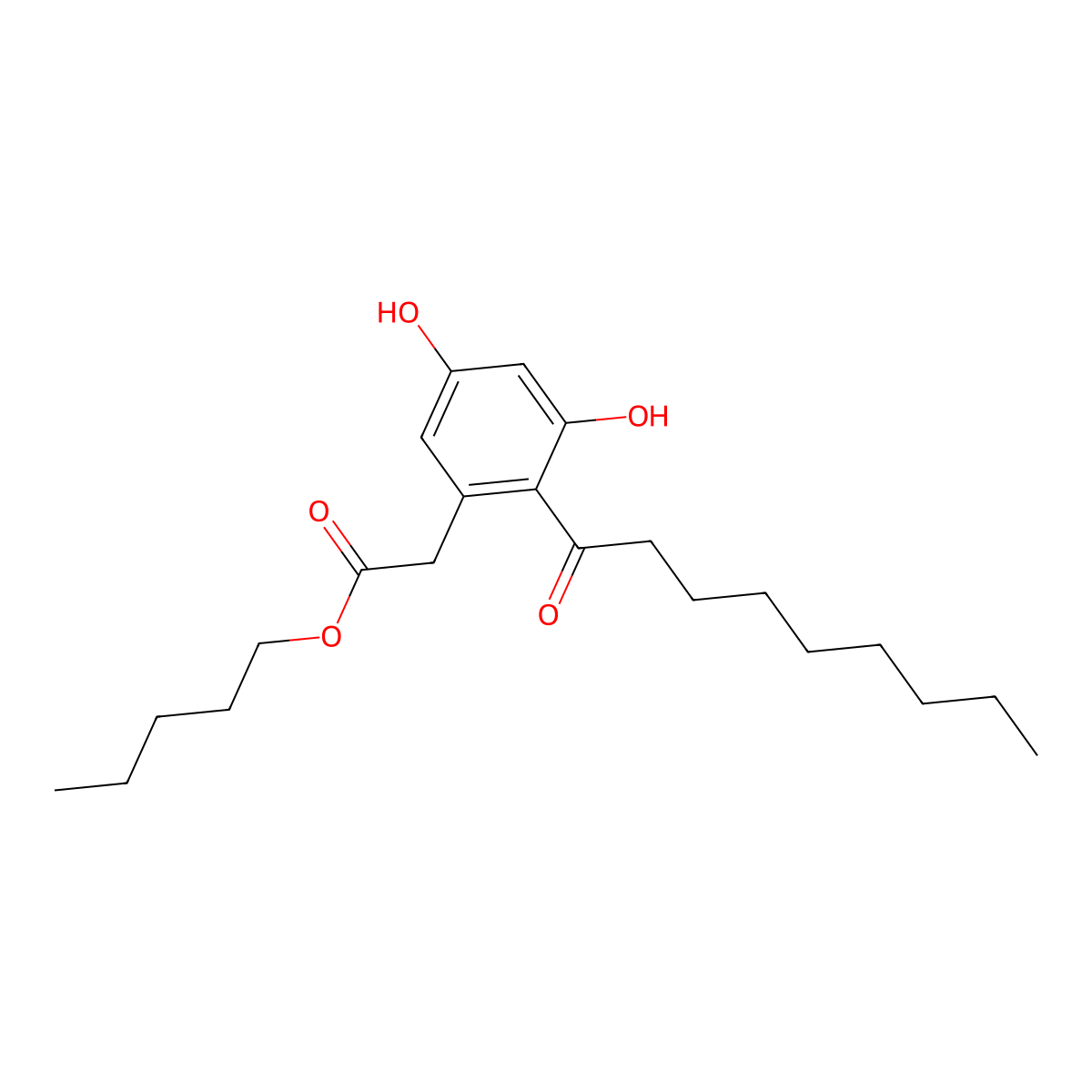 n-Amyl 2-(3,5-dihydroxy-2-(1-nonanoyl)phenyl)acetate molecular structure, CAS 1257228-26-4