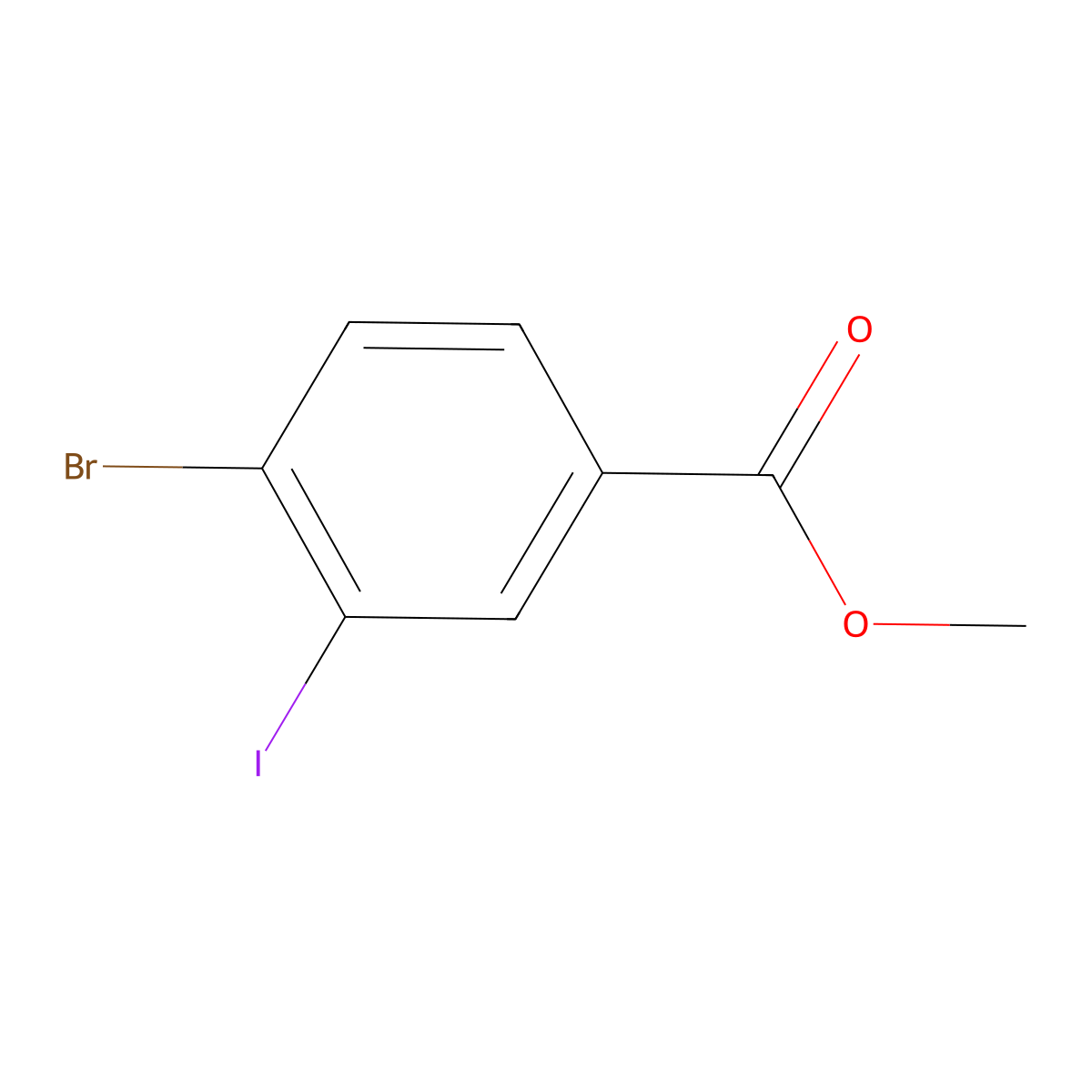Methyl 4-bromo-3-iodobenzoate molecular structure, CAS 1257231-51-8
