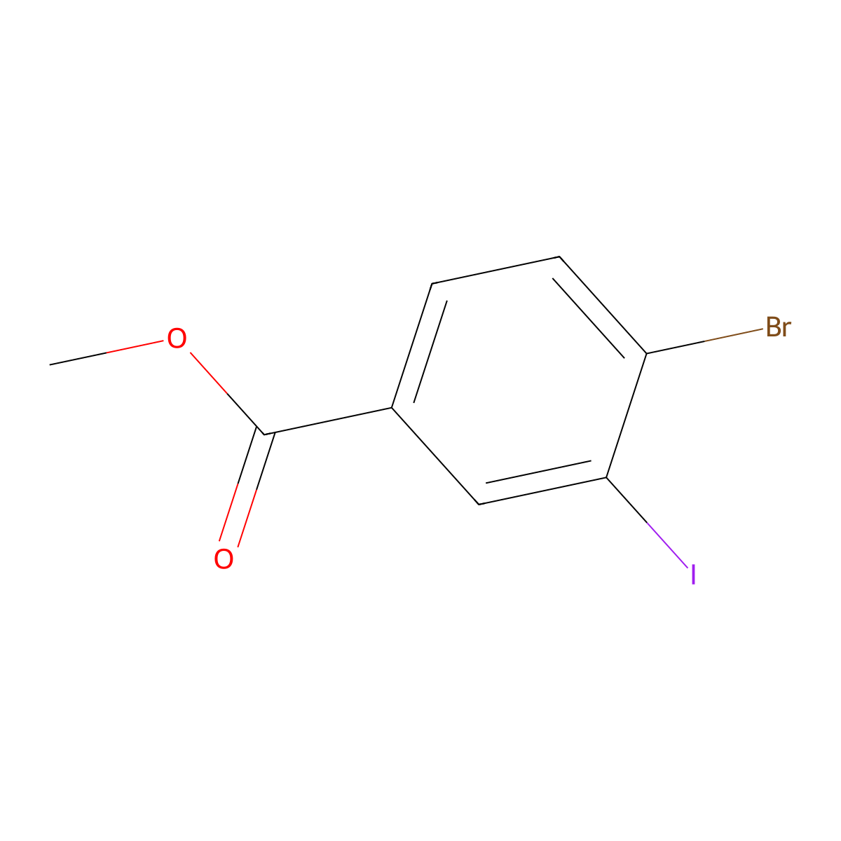 Methyl 4-bromo-3-iodobenzoate molecular structure, CAS 1257231-51-8