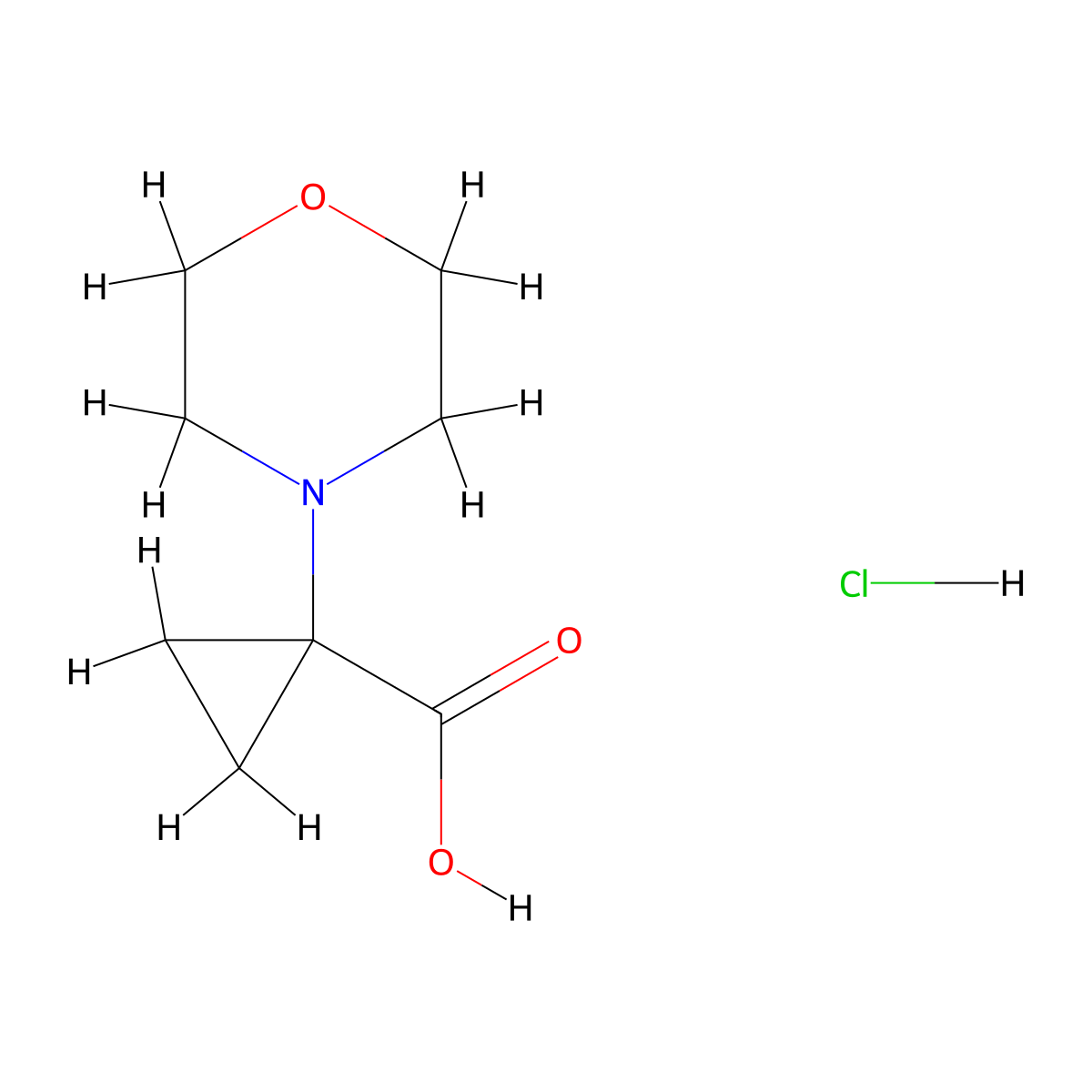 1-(Morpholin-4-yl)cyclopropane-1-carboxylic acid hydrochloride molecular structure, CAS 1257236-65-9