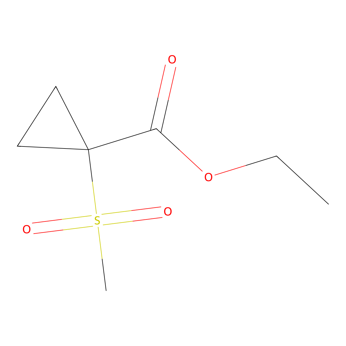 Ethyl 1-methanesulfonylcyclopropane-1-carboxylate molecular structure, CAS 1257236-76-2