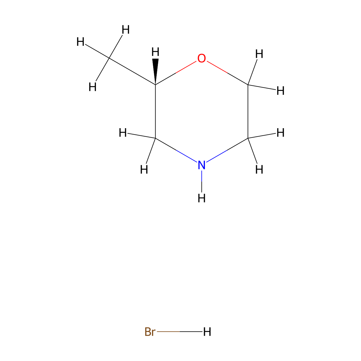 (2s)-2-Methylmorpholine hydrobromide molecular structure, CAS 1257237-57-2