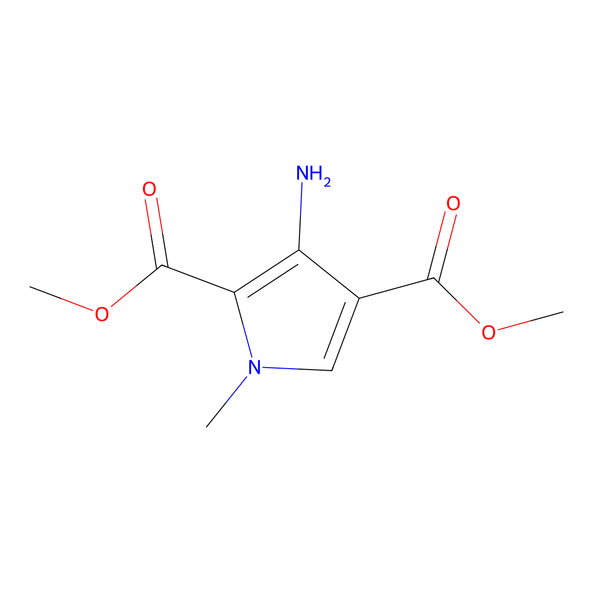 1H-Pyrrole-2,4-dicarboxylic acid, 3-amino-1-methyl-, 2,4-dimethyl ester molecular structure, CAS 1257240-73-5