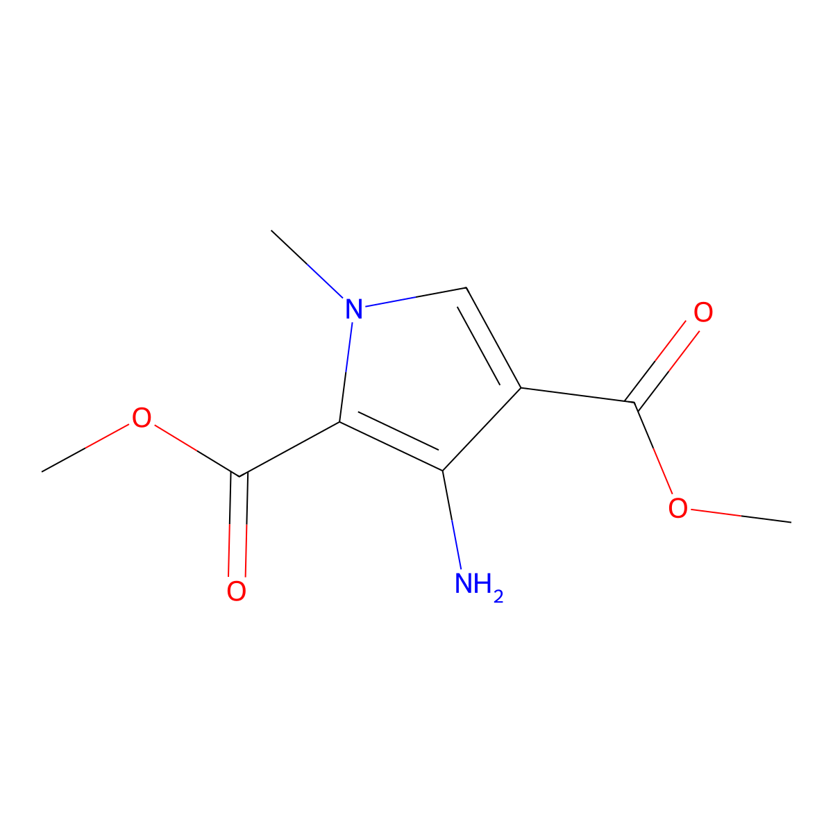 1H-Pyrrole-2,4-dicarboxylic acid, 3-amino-1-methyl-, 2,4-dimethyl ester molecular structure, CAS 1257240-73-5