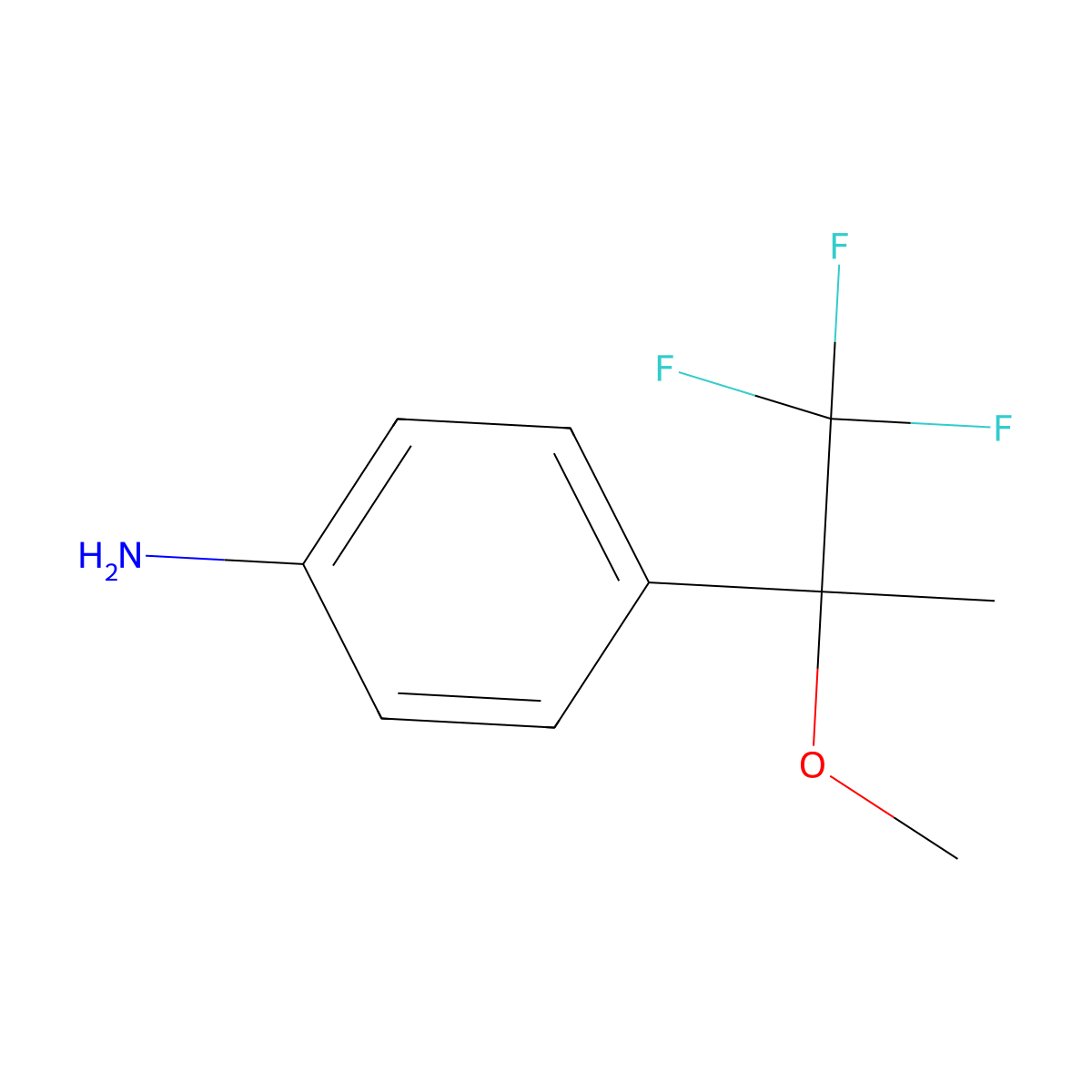 4-(1,1,1-Trifluoro-2-methoxypropan-2-yl)aniline molecular structure, CAS 1257241-06-7