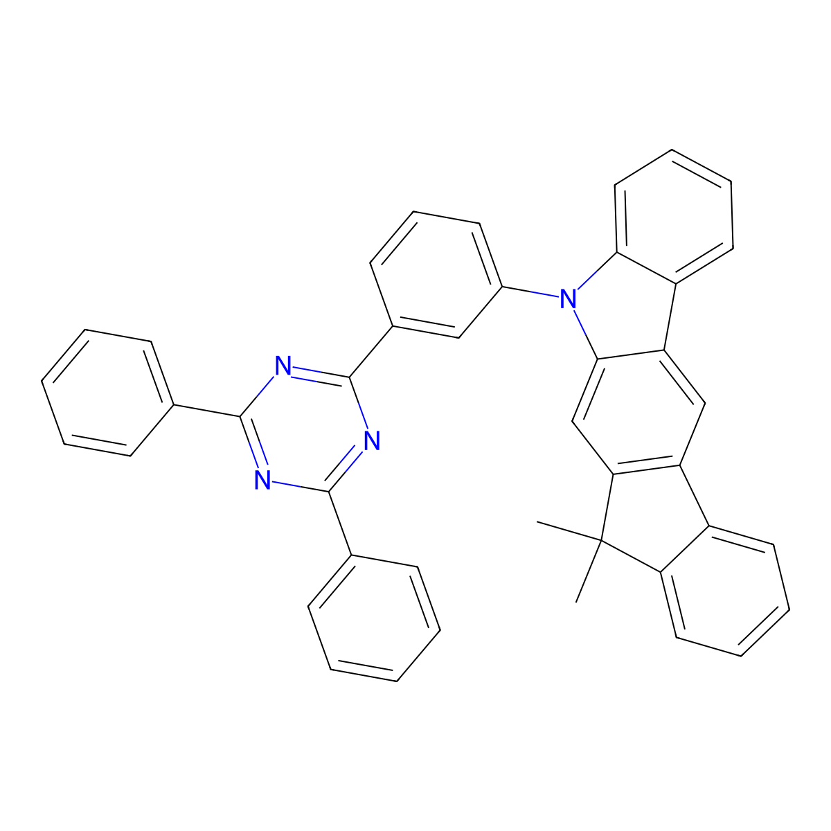 5-(3-(4,6-Diphenyl-1,3,5-triazin-2-yl)phenyl)-7,7-dimethyl-5,7-dihydroindeno[2,1-b]carbazole molecular structure, CAS 1257248-13-7
