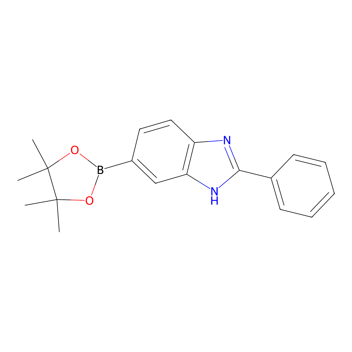 2-Phenyl-6-(4,4,5,5-tetramethyl-1,3,2-dioxaborolan-2-yl)-1h-benzo[d]imidazole molecular structure, CAS 1257250-52-4