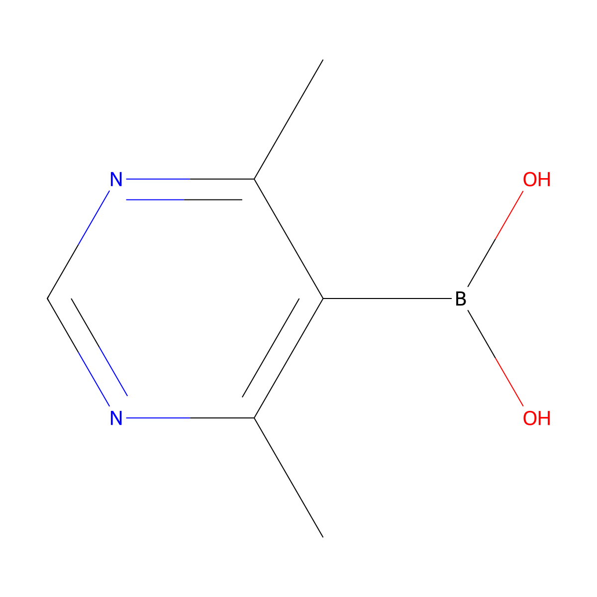 (4,6-Dimethyl-5-pyrimidinyl)boronic acid molecular structure, CAS 1257252-25-7