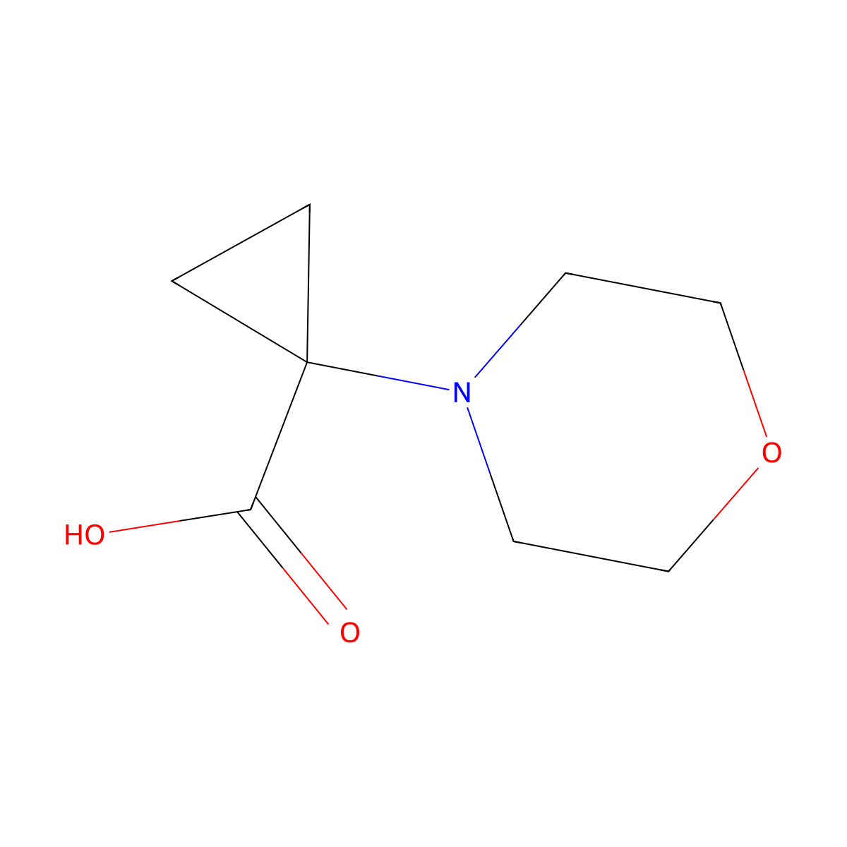 1-(Morpholin-4-yl)cyclopropane-1-carboxylic acid molecular structure, CAS 1257293-18-7