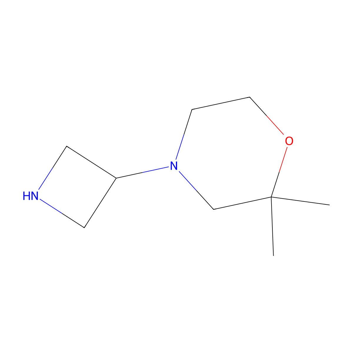 4-(Azetidin-3-yl)-2,2-dimethylmorpholine molecular structure, CAS 1257293-63-2