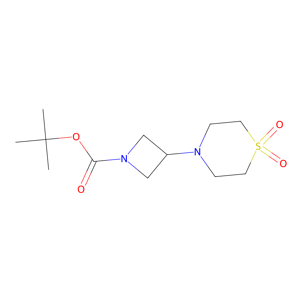 3-(1,1-Dioxo-1-thiomorpholine-4-YL)azetidine-1-carboxylic acid tert-butyl ester molecular structure, CAS 1257293-65-4