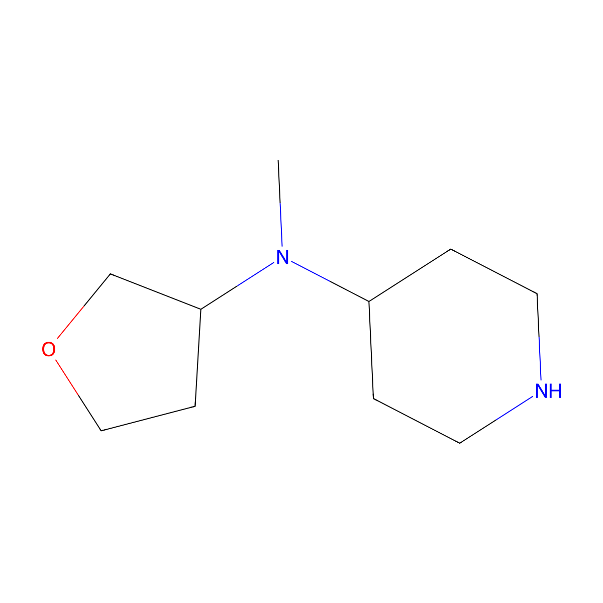 N-Methyl-N-(tetrahydrofuran-3-yl)piperidin-4-amine molecular structure, CAS 1257293-66-5