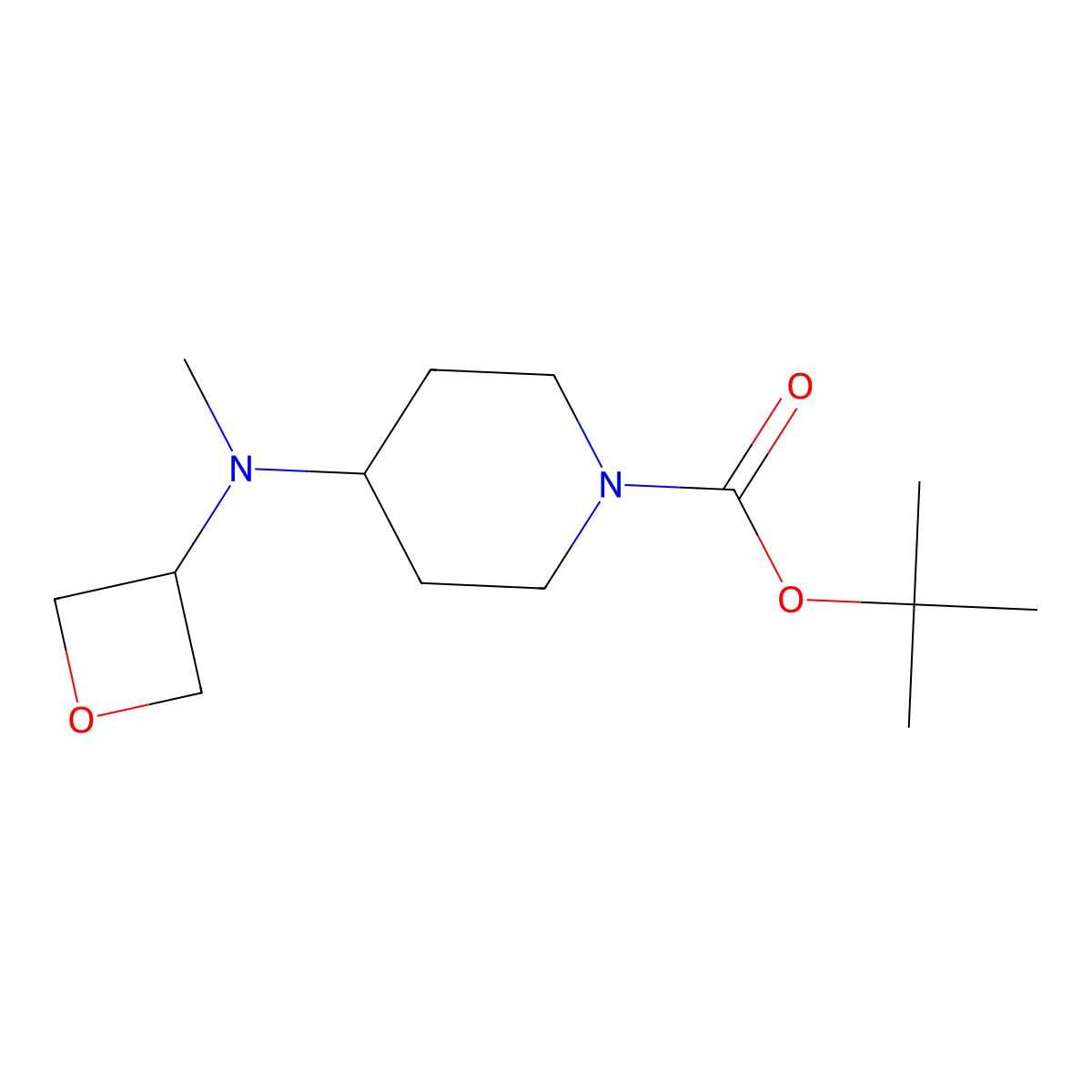 tert-Butyl 4-(methyl(oxetan-3-yl)amino)piperidine-1-carboxylate molecular structure, CAS 1257293-69-8