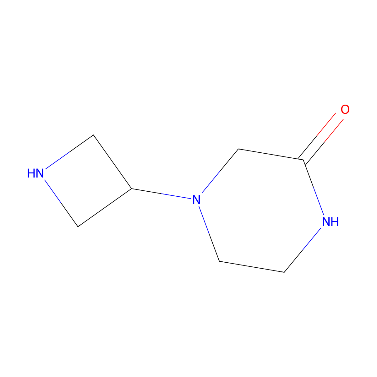 4-(Azetidin-3-yl)piperazin-2-one molecular structure, CAS 1257293-70-1
