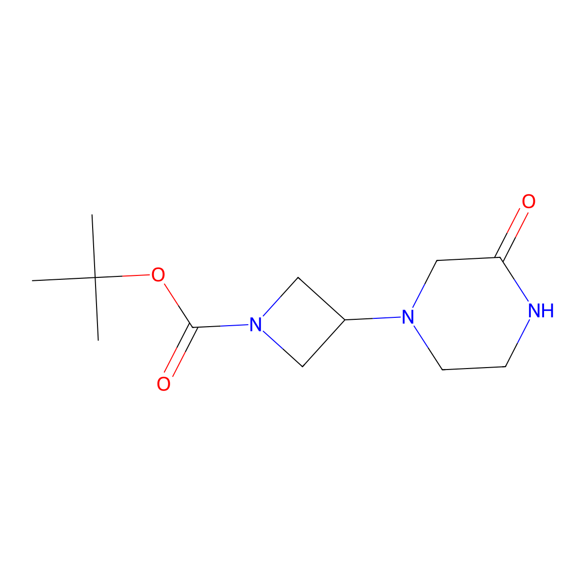 1-Boc-3-(3-oxo-1-piperazinyl)azetidine molecular structure, CAS 1257293-71-2