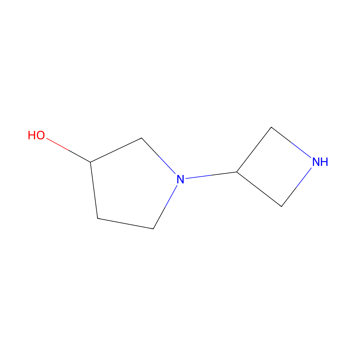(S)-1-(Azetidin-3-yl)pyrrolidin-3-ol molecular structure, CAS 1257293-72-3