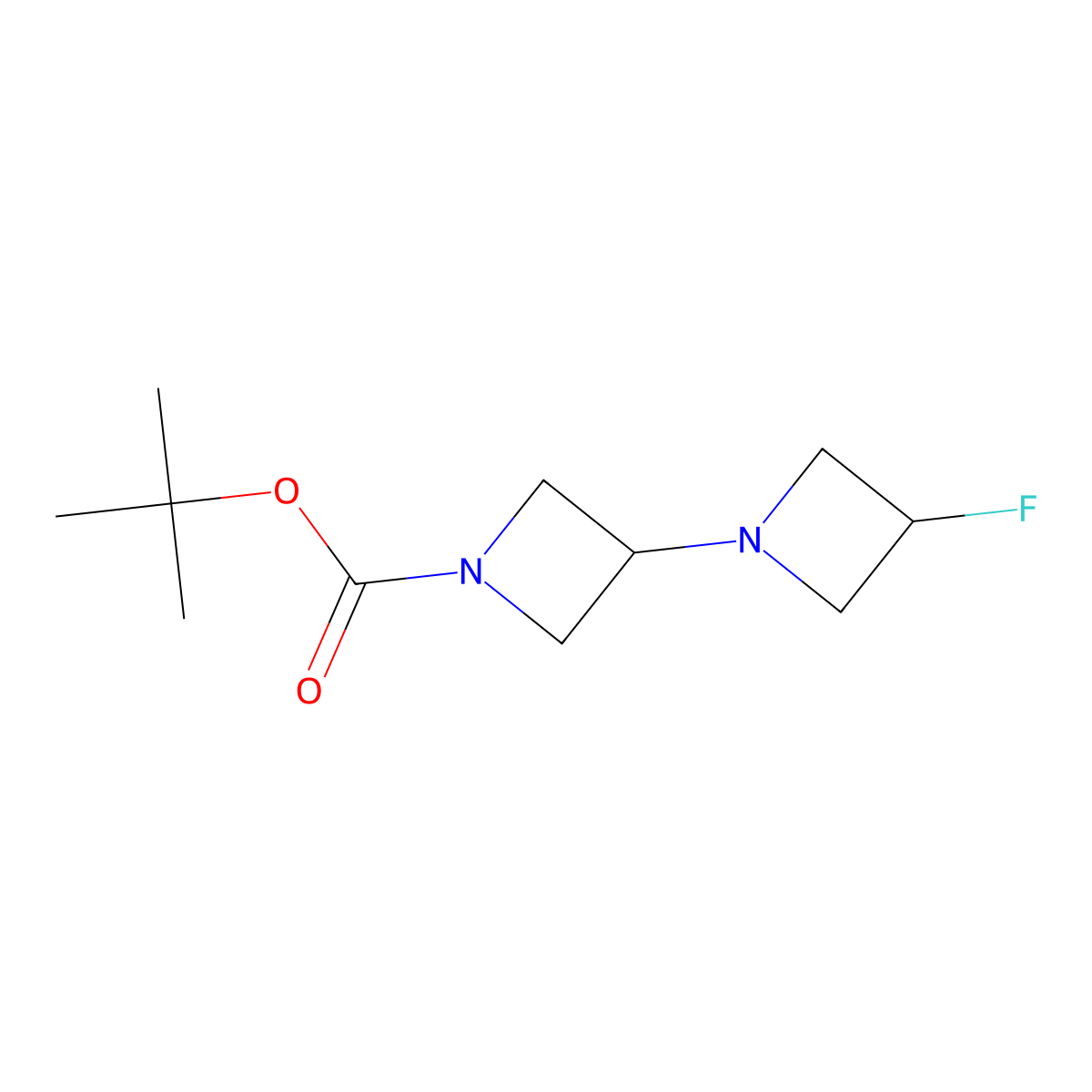 Tert-butyl 3-(3-fluoroazetidin-1-yl)azetidine-1-carboxylate molecular structure, CAS 1257293-81-4