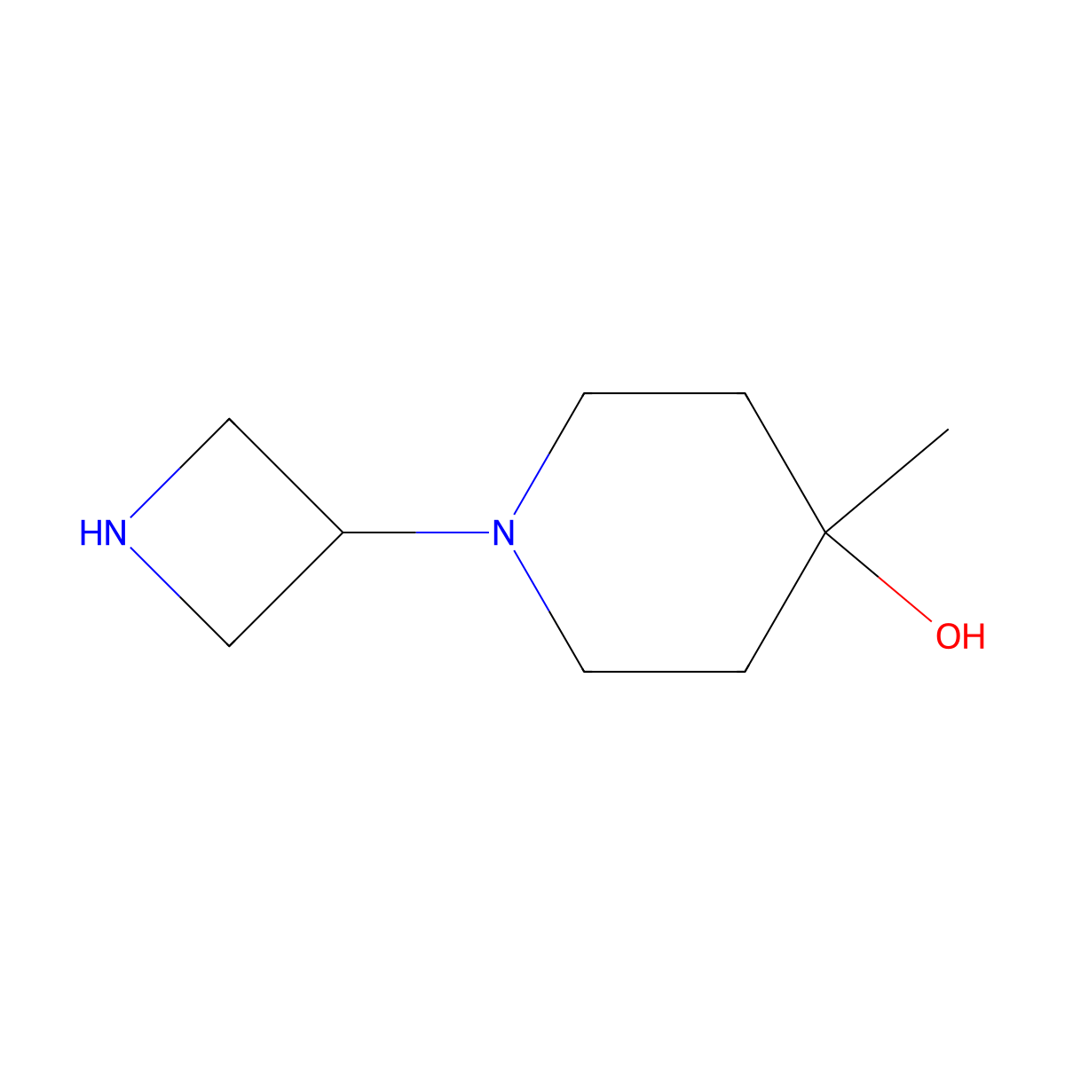 1-(Azetidin-3-yl)-4-methylpiperidin-4-ol molecular structure, CAS 1257293-87-0