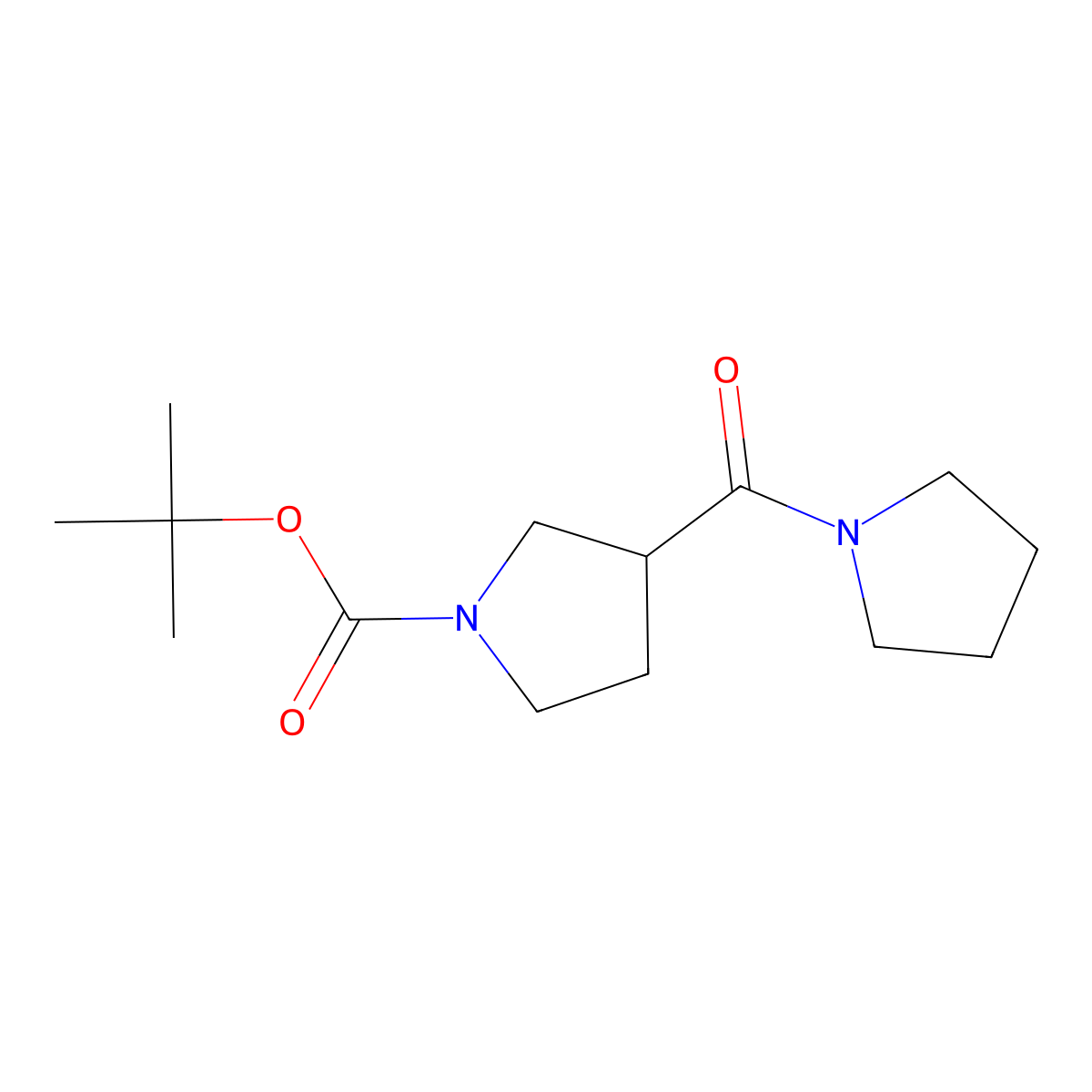 tert-Butyl 3-[(pyrrolidin-1-yl)carbonyl]pyrrolidine-1-carboxylate molecular structure, CAS 1257293-94-9
