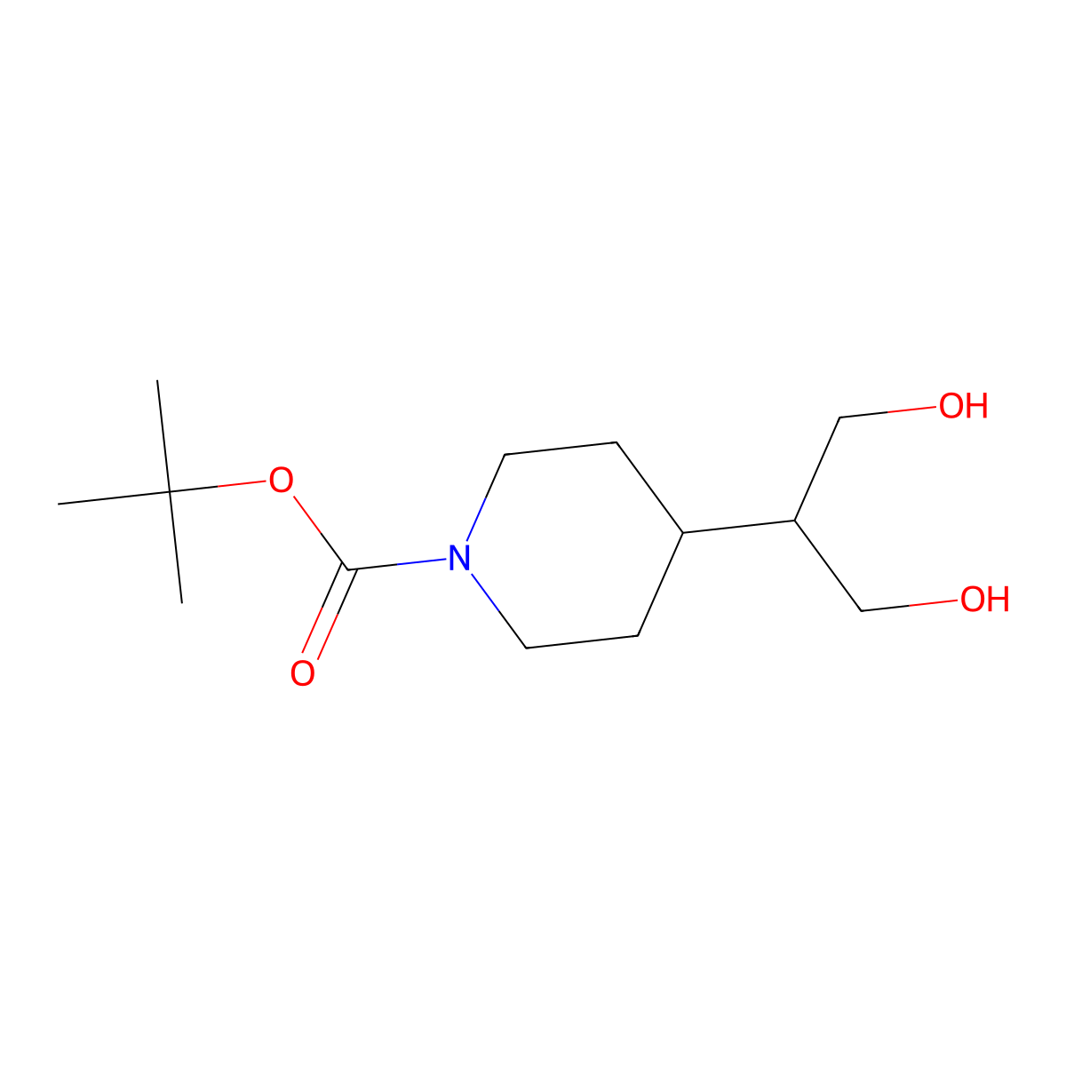 Tert-butyl 4-(1,3-dihydroxypropan-2-yl)piperidine-1-carboxylate molecular structure, CAS 1257294-03-3