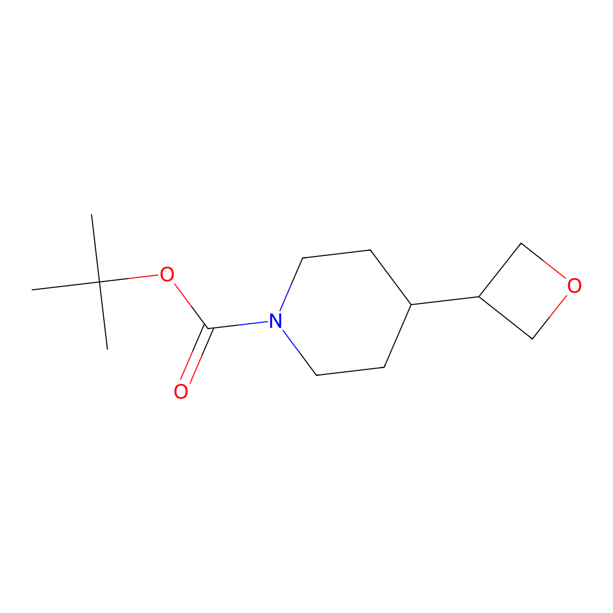 Tert-butyl 4-(oxetan-3-yl)piperidine-1-carboxylate molecular structure, CAS 1257294-04-4